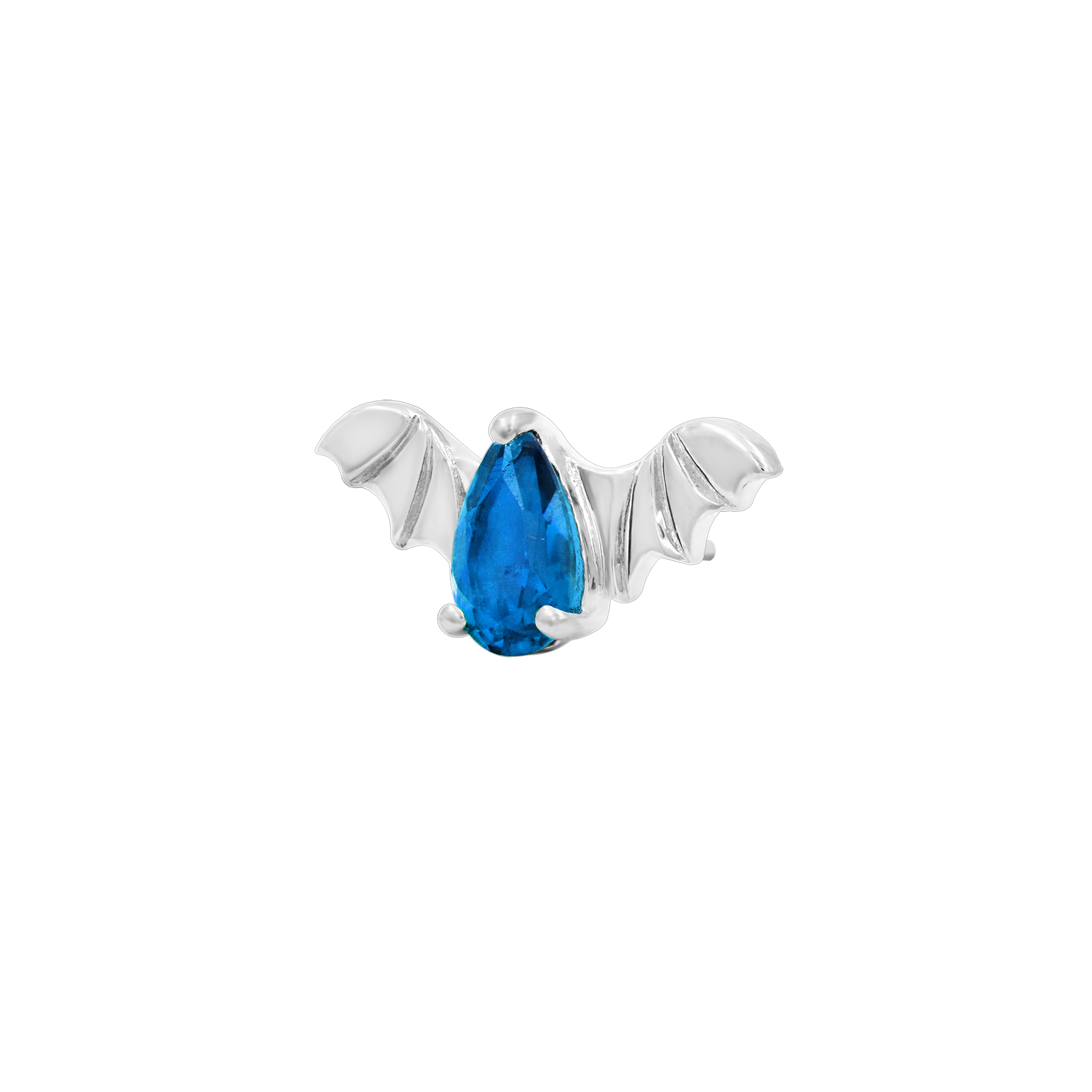 Bat with Light Sapphire Blue CZ in 14k gold by Junipurr