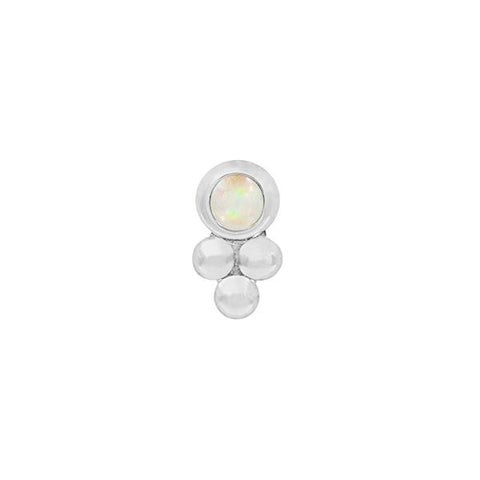 White Opal Tri-Bead in 14k White Gold by Junipurr