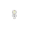 Bezel-Set Tri-Bead with White Opal end in 14k White Gold by Junipurr - Pierced