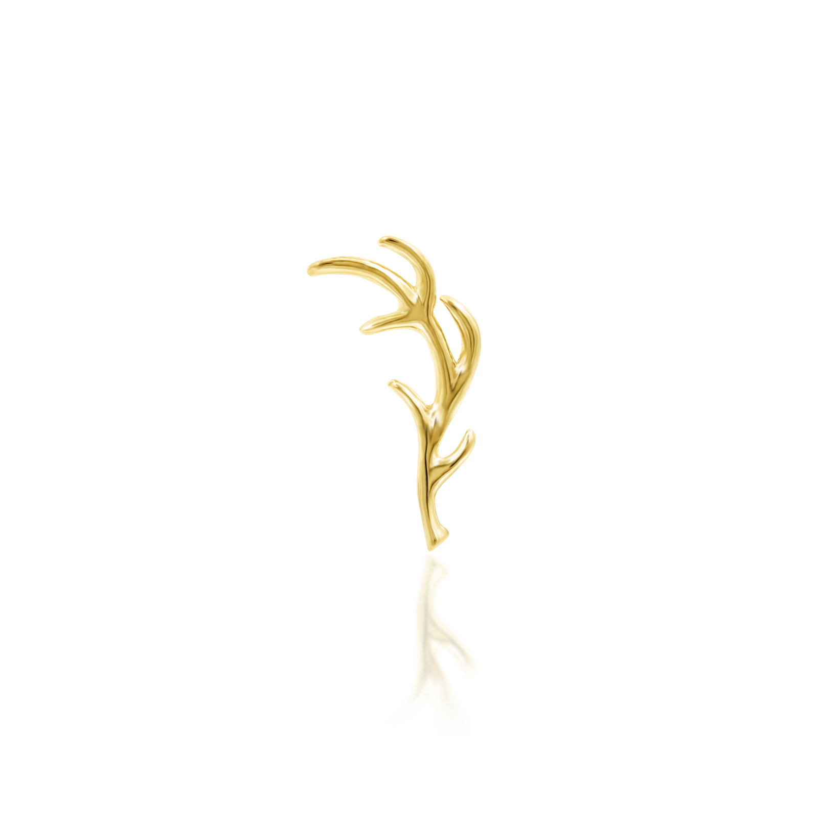 Antler in 14k Gold by Junipurr – Pierced