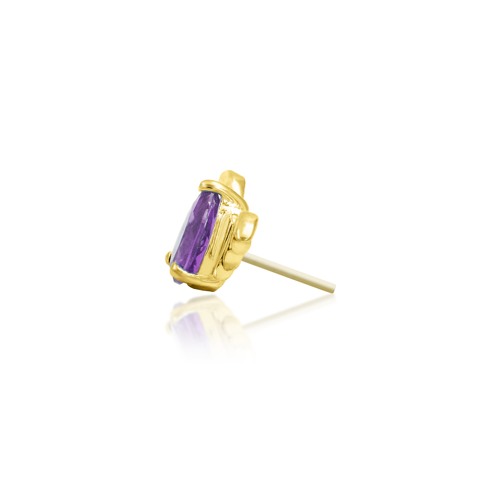 Bat with Amethyst CZ in 14k gold by Junipurr