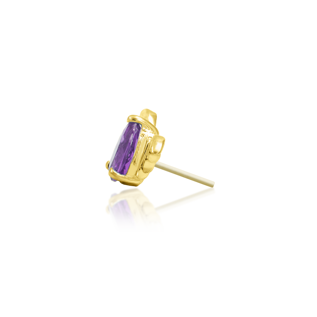 ◆ぴーたん◆ Bat with Amethyst CZ in 14k gold by Junipurr – Pierced