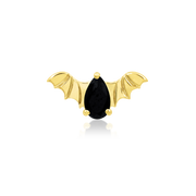 Bat with Black CZ in 14k Gold by Junipurr