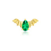 Bat with Emerald CZ in 14k Gold by Junipurr