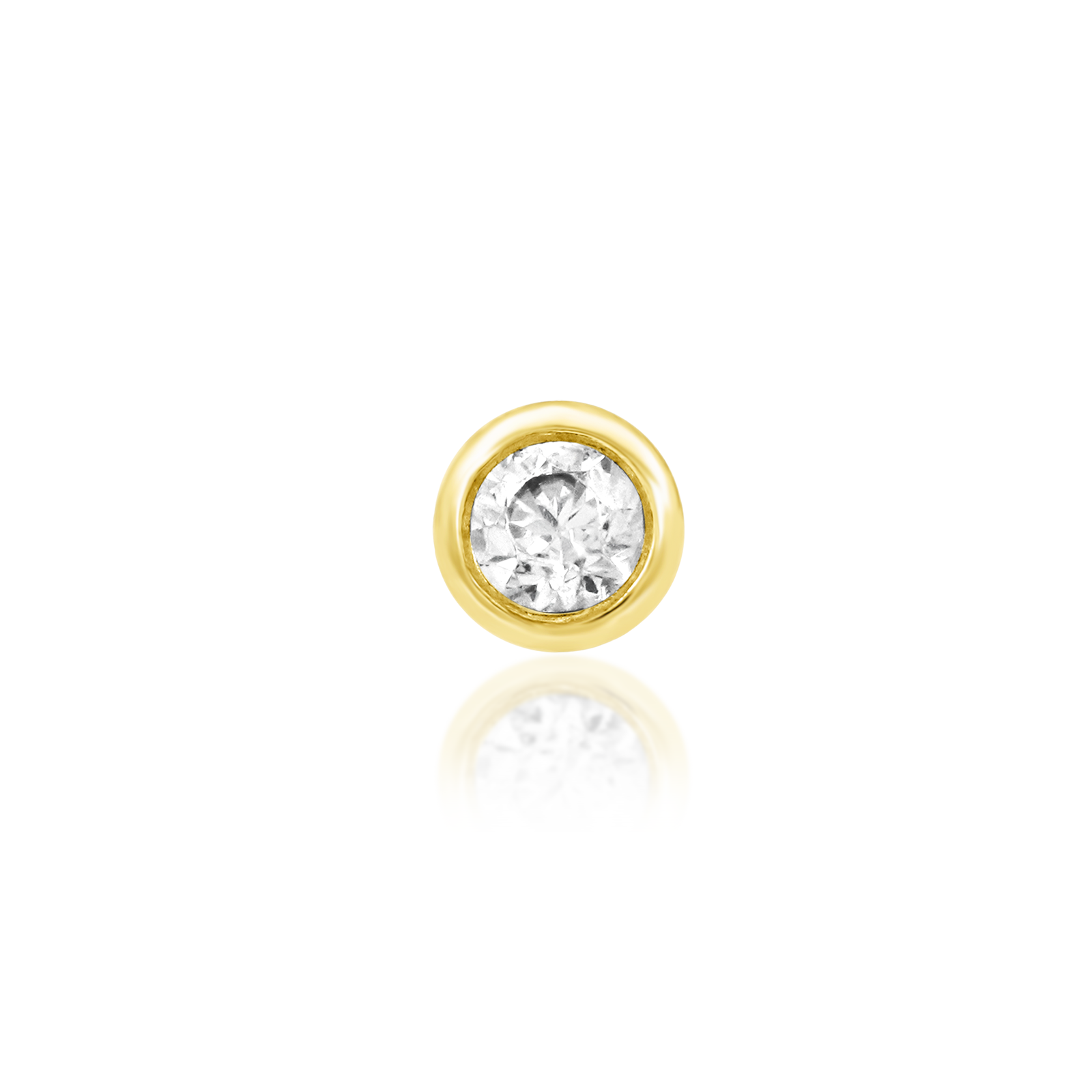ひめ Bezel CZ in 14k gold by Junipurr – Pierced