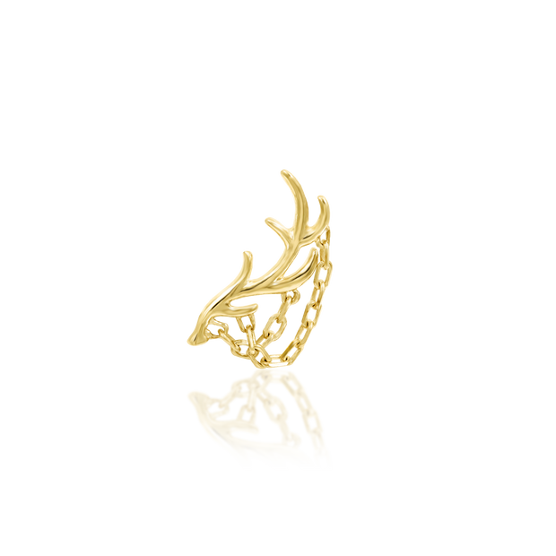 Chained Antler in 14k Gold by Junipurr