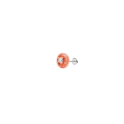 White Opal Round Double Millgrain in 14k Rose Gold by Junipurr