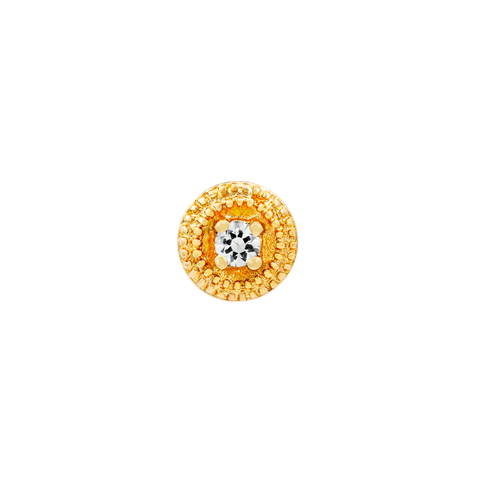 Swarovski Round Double Millgrain in 14k Gold by Junipurr