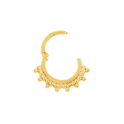 Tri-Bead Clicker in 14k Yellow Gold by Junipurr