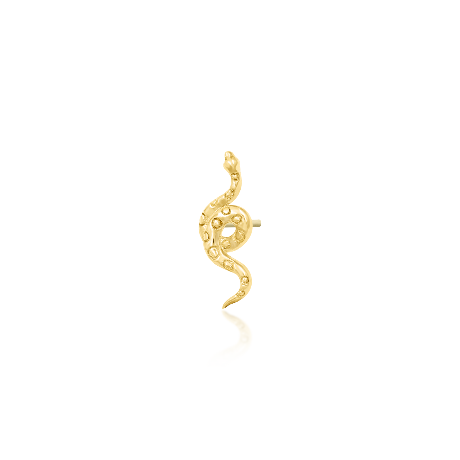 Body Gems: 14K Gold THREADLESS Snake End