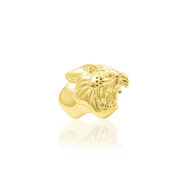 Panther Head in 14k Gold by Junipurr