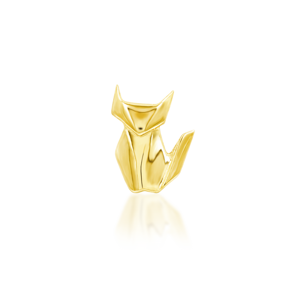 Paper Fox in 14k gold by Junipurr