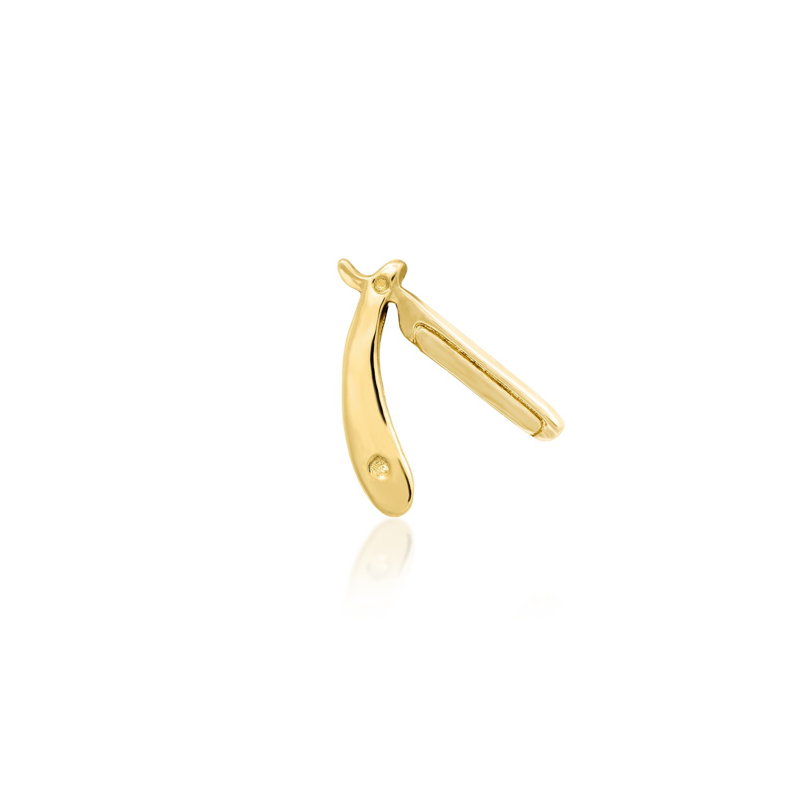 Straight Razor in 14k Gold by Junipurr – Pierced