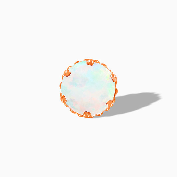 White Opal Crown-set in 14k Rose Gold by Junipurr