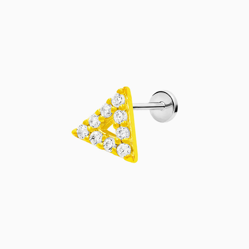Triangle with Swarovski Stones in 14k Gold by Junipurr