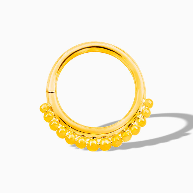Beaded Seam Ring in 14k Gold by Junipurr