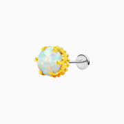 White Opal Crown-set in 14k Yellow Gold by Junipurr