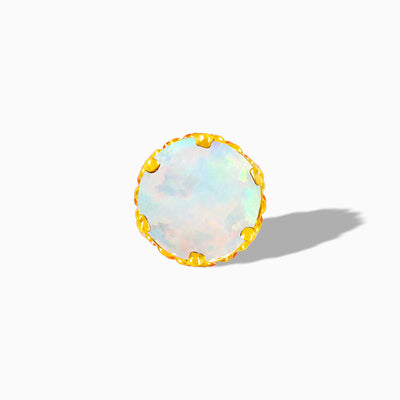 White Opal Crown-set in 14k Gold by Junipurr